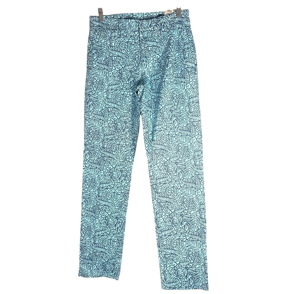 Vineyard Vines Breaker floral bird Slim-Leg Golf Pants 28 x 32 mint green & blue